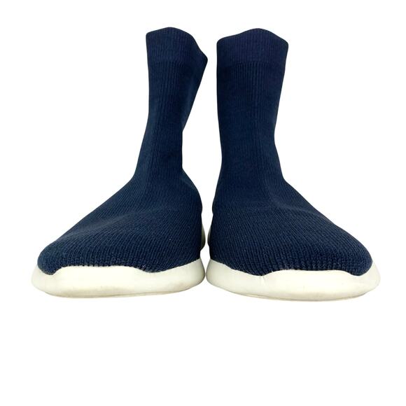 Vince Womens Abbot Sock Sneaker Boots Navy Knit White Soles Pull On Size 10 - Picture 3 of 12